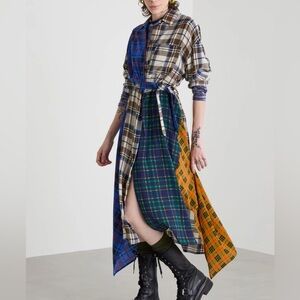 Weekend Max Mara Label-cut Crepe Patchwork Shirtdress Sz: Medium Spring/Summer